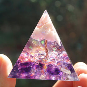 Orgonite Améthyste et Quartz rose 5cm